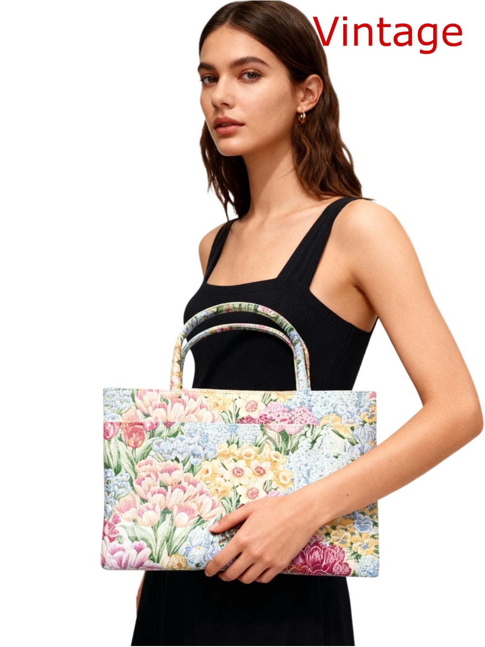 Margaret Smith Vintage Floral Tote Bag in Pastel Multi